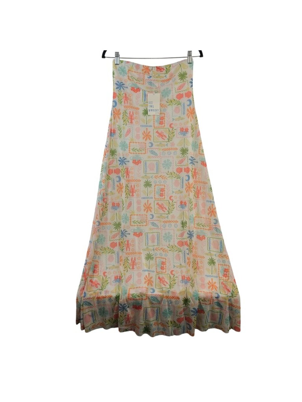 NEW See You Monday Women's Floral Maxi Slip Skirt Dress Multicolor Size M Lined